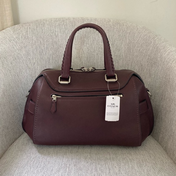 Coach Ace Satchel Shoulder Crossbody Burgundy Bag - Picture 4 of 16